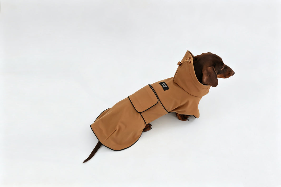 Brown Dachshund Raincoat|Long Back Dog Raincoat