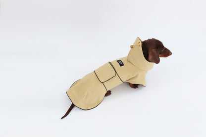 Beige Dachshund Raincoat|Long Back Dog Raincoat